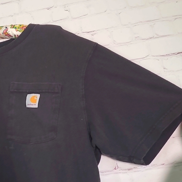Carhartt Classic Black Distressed Worn Original Fit Tee Tshirt Mens Size Large - Picture 8 of 13